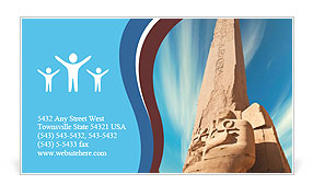 Karnak Temple Complex in Luxor on a blue background Business Card Template