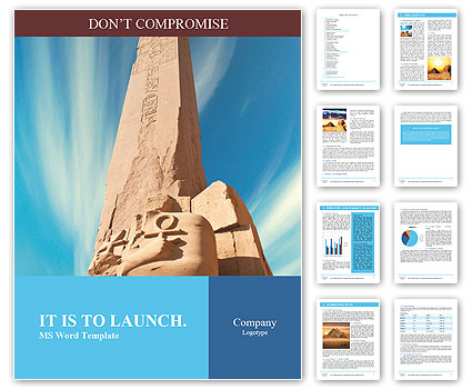Karnak Temple Complex in Luxor on a blue background Word Template