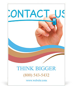 Hand writing Contact Us Ad Template