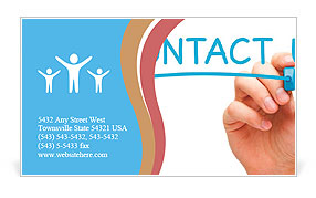 Hand writing Contact Us Business Card Template