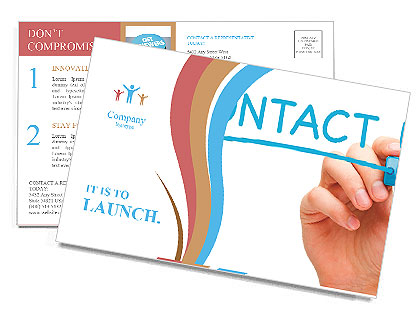 Hand writing Contact Us Postcard Template