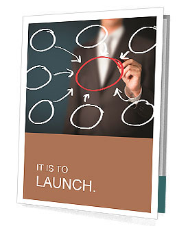 Business man writing diagram of centralization Presentation Folder