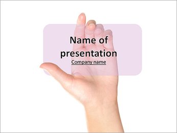 Female hand holding virtual mobile phone on a white background PowerPoint Template