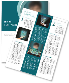 男は手に社会的なオブジェクトを保持している ニュースレター