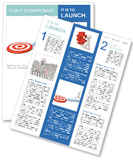 3D Rendering Of A Running Man Targeting A Goal Newsletter Template