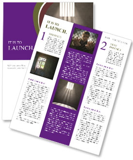 Prison Cell Interior: Illuminated By Light From A Barred Window Newsletter Template