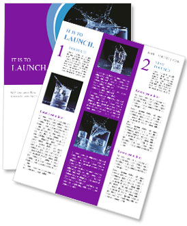 A glass of water with ice cubes in it Newsletter Template