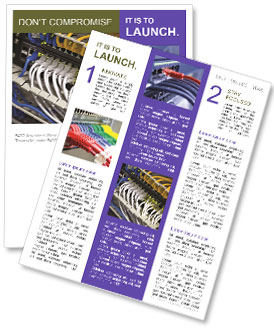 Selective Focus On Large Network Hub And Internet Cables In Connected Network Newsletter Template