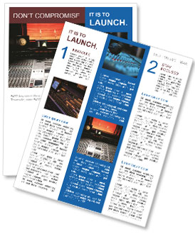 Professional Music Studio For Recording And Mixing Tracks Newsletter Template