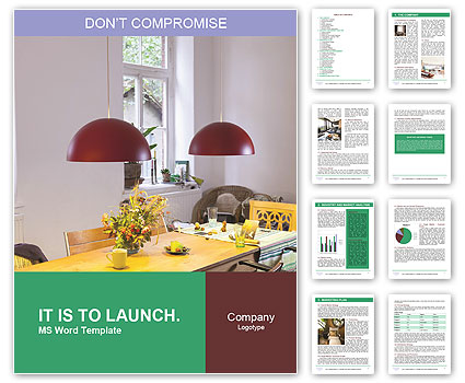 Stylish Country Home Living-Dining Room Interior Design Word Template