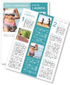 Fit Female Runner Training Outdoors On Beach With Heart Rate Monitor, Sports Bra Top, And Watch For A Healthy Lifestyle. Newsletter Template