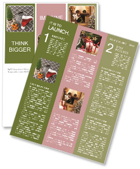 Festive Holiday Arrangement Featuring Santa Hat, Plaid, Lights, Clementines, And Miniature Green Tree. Newsletter Template