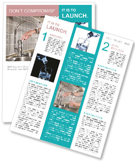 Filling A Glass With Water By A Person Newsletter Template