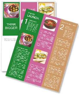 Delicious Ethnic Dish With Borecole, Potato, And Meat In A Beautiful Place Setting Newsletter Template