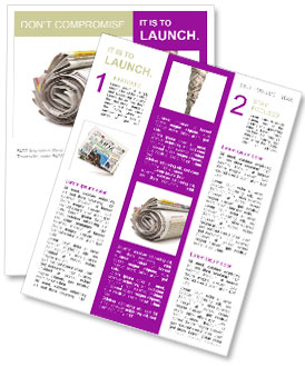 Isolated White Background Image Of Newspaper Roll Newsletter Template