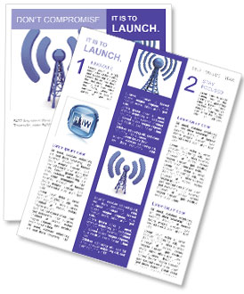 3D Abstract Antenna Rendered On A White Background Newsletter Template