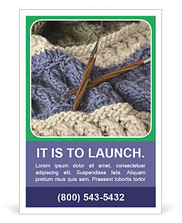 Displaying Stitches On A Handmade Wool Blanket Using Circular Needles Ad Template
