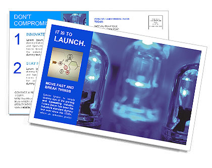 Blue Transparent Led Background With Multiple Leds Postcard Template