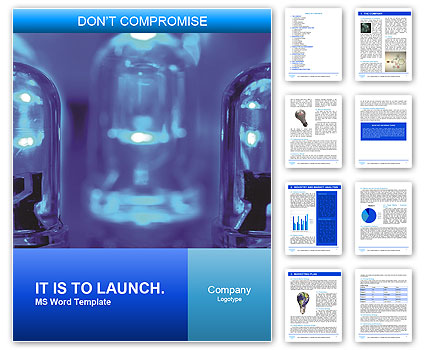 Blue Transparent Led Background With Multiple Leds Word Template