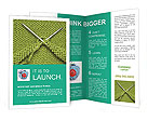 Knitting Supplies: Spokes, Wool Yarn, And Techniques Brochure Template
