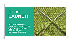 Knitting Supplies: Spokes, Wool Yarn, And Techniques Business Card Template