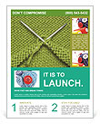 Knitting Supplies: Spokes, Wool Yarn, And Techniques Flyer Template