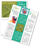 Knitting Supplies: Spokes, Wool Yarn, And Techniques Newsletter Template