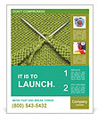 Knitting Supplies: Spokes, Wool Yarn, And Techniques Poster Template