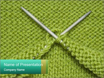 Knitting Supplies: Spokes, Wool Yarn, And Techniques PowerPoint Template