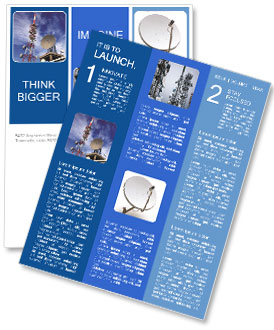 Communication Antennas And Tower Against Blue Sky With White Clouds In Wide View Newsletter Template