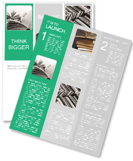 Toned Image Of Numerous Hardcover Books Newsletter Template