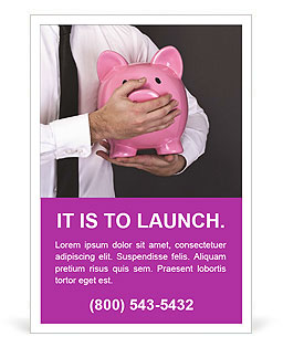 Protective Hands Shield A Piggy Bank From Harm Ad Template