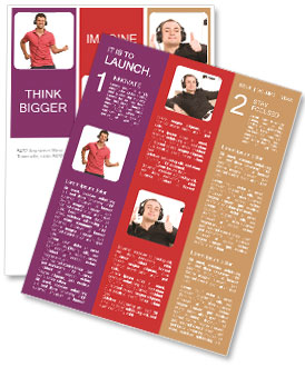 Isolated White Background Young Man Wearing Headphones Newsletter Template