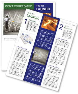 Businessman Climbing Ladder In Maze Image: Concept Of Success And Problem-Solving Newsletter Template