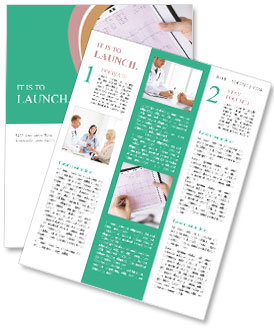 Male Doctor's Hands Holding A Cardiogram In A Bright Picture Newsletter Template