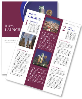 Nighttime View Of Dallas, Tx Cityscape With Skyline And Lights. Newsletter Template