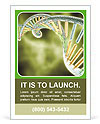 3D Colorized Dna Model With Depth Of Field On Green Biological Background - Rendered For Realistic Look Ad Template