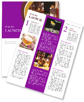 Whiskey Cocktail In A Stylish Glass On A Wooden Bar Top Newsletter Template