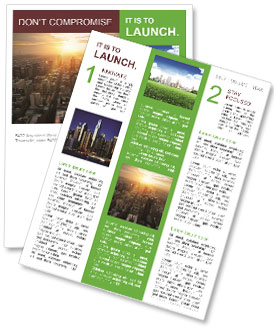 City Skyline: Captivating Views Of Sunrise And Sunset Over Skyscrapers Newsletter Template