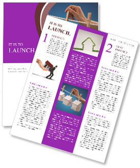 Real Estate For Sale: Paper House With Clothespin Hanging On Blue Background With Selective Focus Newsletter Template