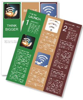 Businessman Using Virtual Screen On Tablet For Internet Technology And Networking. Newsletter Template