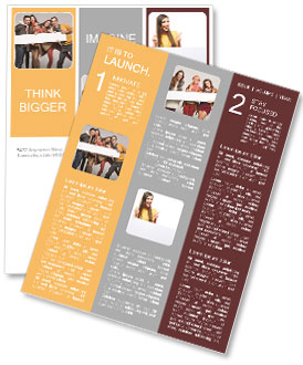 Group of young people holding sign Newsletter Template