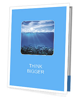Coral reefs in the blue water and beautiful sky Presentation Folder