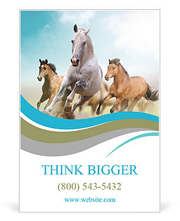 Three beautiful horses running Ad Template