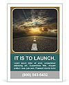 Smooth asphalt road and the dawn of the sun in the clouds Ad Template