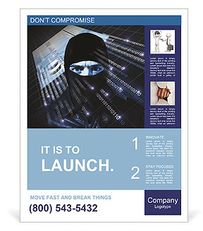 Face hacker in a black mask Poster Template