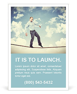 A man balancing on a precipice Ad Template