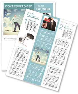 A man balancing on a precipice Newsletter Template