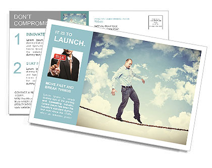A man balancing on a precipice Postcard Template