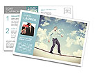 A man balancing on a precipice Postcard Template